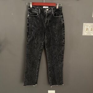 Frame size 24 Le High straight edgy black acid washed jeans excellent condition
